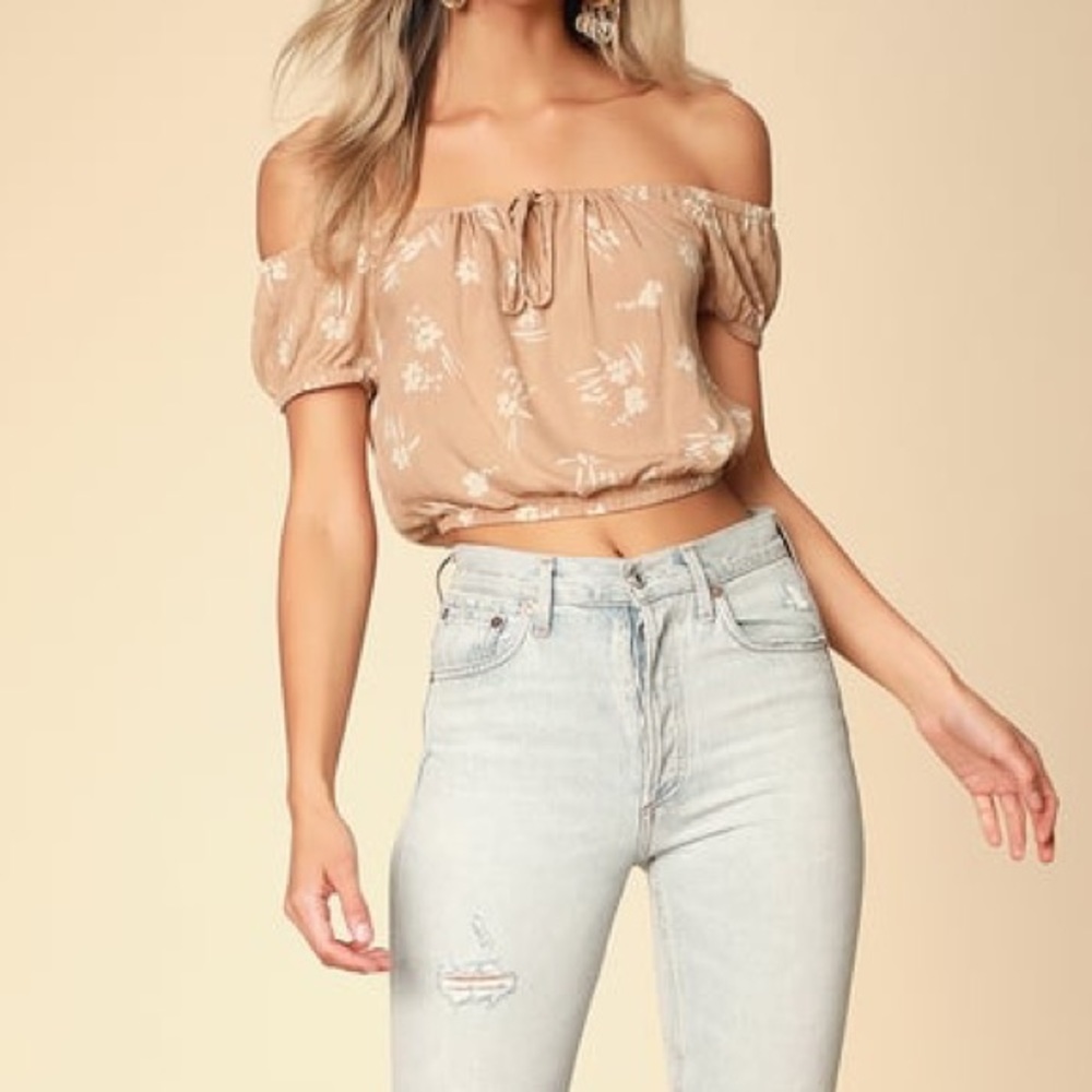 Lulu's Off the Shoulder Crop Top